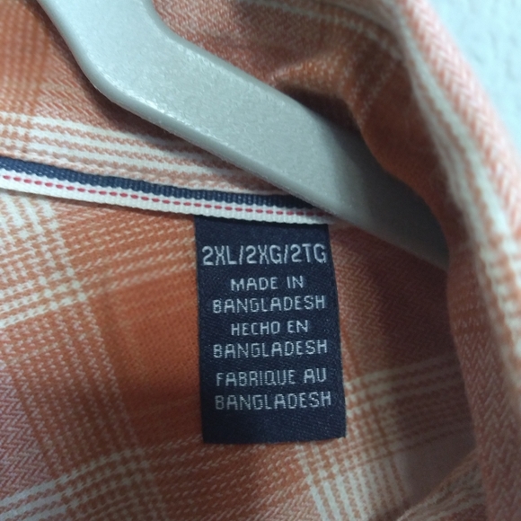 NWT Wrangler Peach XL Pearl Snap Womens/Peach Plaid 2XL Mens Button-Up Shirts. - Picture 5 of 10